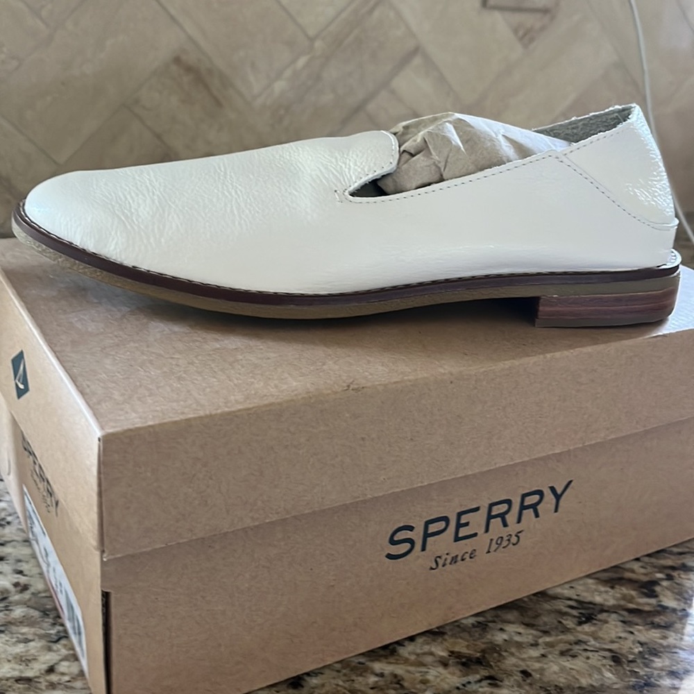 Sperry, Levi, leather and ivory.